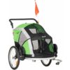 Pawhut - Dog Bike Trailer 2-in-1 Pet Stroller for Large Dogs Foldable Bicycle Carrier Green