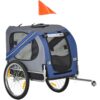 Pawhut - Dog Bike Trailer Pet Cart Carrier for Bicycle Travel Steel Frame Blue