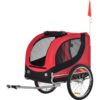 Pawhut - Steel Dog Bike Trailer Pet Cart Carrier for Bicycle Kit Water Resistant Red