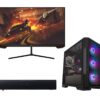 Pcspecialist Icon 211 Gaming PC (AMD Ryzen™ 5, RTX 3050, 1 TB SSD), A25H2G25 Full HD 25" IPS Gaming Monitor & Leviathan V2 X 2.0 PC Soundbar (Black) Bundle, Black