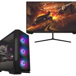 Pcspecialist Icon 211 Gaming PC & A25H2G25 Full HD 25" IPS Gaming Monitor Bundle - AMD Ryzen™ 5, RTX 3050, 1 TB SSD, Black