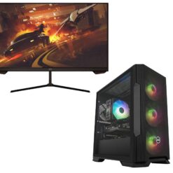 Pcspecialist Icon 240 Gaming PC & A25H2G25 Full HD 25" IPS Gaming Monitor Bundle - AMD Ryzen™ 5, RTX 4060, 1 TB SSD, Black