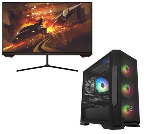 Pcspecialist Icon 240 Gaming PC & A25H2G25 Full HD 25" IPS Gaming Monitor Bundle - AMD Ryzen™ 5, RTX 4060, 1 TB SSD, Black