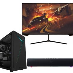 Pcspecialist Icon 50 Gaming PC, A25H2G25 Full HD 25" IPS Gaming Monitor & Leviathan V2 X 2.0 PC Soundbar (Black) Bundle - AMD Ryzen™ 3, GTX 1650, 512 GB SSD, Black