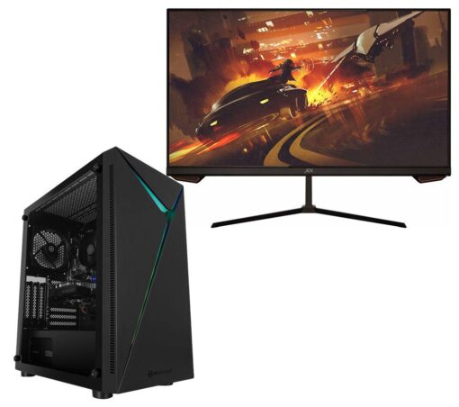 Pcspecialist Icon 50 Gaming PC & A25H2G25 Full HD 25" IPS Gaming Monitor Bundle - AMD Ryzen™ 3, GTX 1650, 512 GB SSD, Black