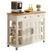 Phabules Portable Kitchen Island With Butcher Block Top: Flexible Workspace And Storage