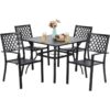 Phivilla - Garden Table and Chairs Set of 6 Patio Table Chairs Metal Outdoor Bistro Garden Furniture Sets Weather-resistant