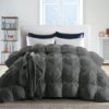 Pinch Feathers Down Comforter Queen And King Size Duvet Insert, 750+ , 1200tc 100% Cotton Fabric, All Premium Grey Down Comforter With 8 Tabs