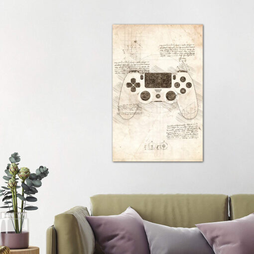 Playstation 4 Gamepad by Cornel Vlad - Wrapped Canvas Drawing Print