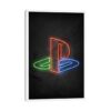 Playstation Logo Neon - Graphic Art Print on Canvas