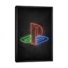 Playstation Logo Neon - Graphic Art Print on Canvas