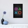 Playstation Signs Neon - Graphic Art Print on Canvas