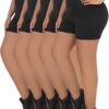 Plus Size 5 Pack Biker Shorts For Women, Super Soft Tummy Control No See Through Workout Running Yoga Athletic Shorts, 2"inseam