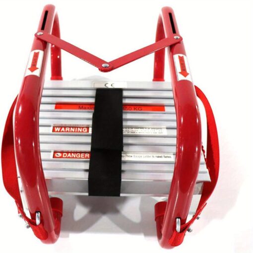 Portable Fire Ladder 2 Story Emergency Escape Ladder 15 Ft With Wide Steps V Center Support