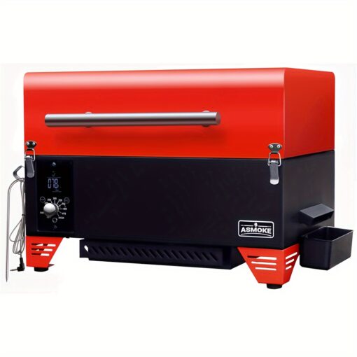 Portable Pellet - As350 256 Sq. Pellet W/meat , Pellet , To Portable , Auto Small Table Top , Red