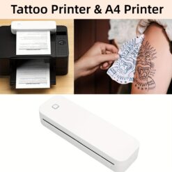 Portable Tattoo Stencil Printer & A4 Printer, Wireless A4 Thermal Printer, A4&a5 Thermal Paper, Inkless, Rechargeable Printer For Home, Office,