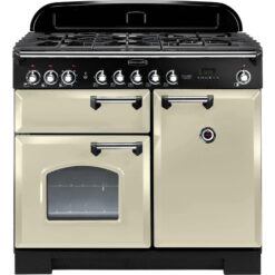 RANGEMASTER Classic Deluxe CDL100DFFCR/C 100 cm Dual Fuel Range Cooker - Cream & Chrome, Cream