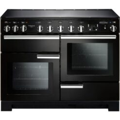 RANGEMASTER Professional Deluxe 110 cm Electric Induction Range Cooker - Black & Chrome, Silver/Grey,Black