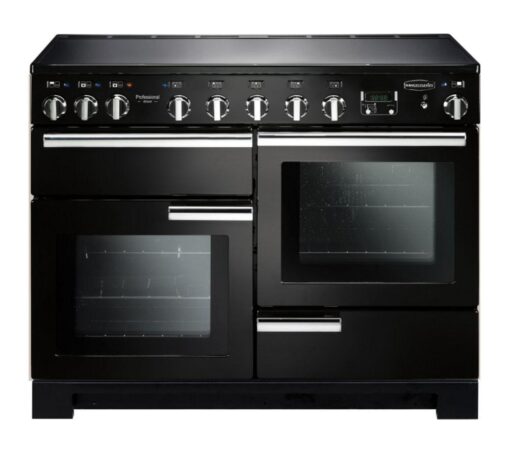 RANGEMASTER Professional Deluxe 110 cm Electric Induction Range Cooker - Black & Chrome, Silver/Grey,Black