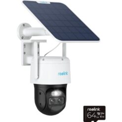 REOLINK TrackMix Auto PTZ AI 2-lens Quad HD 1440p WiFi & 4G Security Camera with Solar Panel - White, White