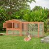 Rabbit Hutch Wooden Rabbit Cage Chicken Coop Indoor And Outdoor Use Peaked Waterproof Roof 60"×20.5"