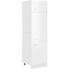 Refrigerator Cabinet High Gloss White 60x57x207 cm Engineered Wood vidaXL