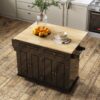 Rolling Kitchen Island With Drop Leaf, Mobile Kitchen Carts On Wheel With Storage Cabinet, Drop Leaf Island Table For Kitchen With Towel Rack And