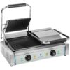 Royal Catering - Double Contact Grill - Ribbed - 2 x 1,800 w - Electric contact grill