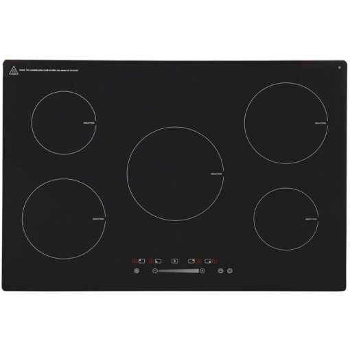 SIA INDH90BL 86cm Black Touch Control 5 Zone Induction Hob With Child lock