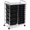 Safstar 15 Drawer Rolling Organizer Cart Utility Storage Tools Scrapbook Paper Multi-use