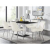 Scottsmoor Halo Dining Table Set In Modern High Gloss With 6 Luxury Velvet Dining Chairs