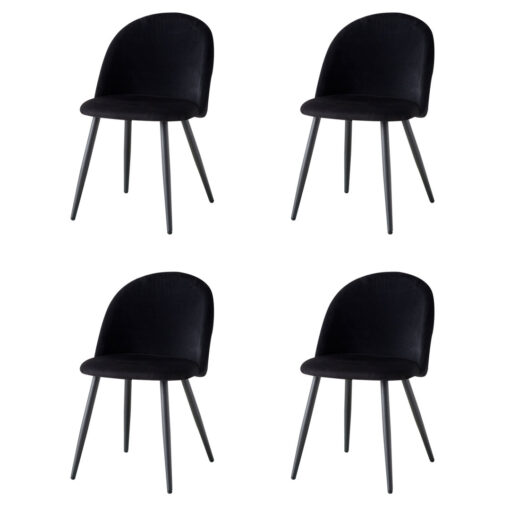 Set Of 4 Velvet Dining Chair Living Room Chair Soft Velvet Cushions Seat