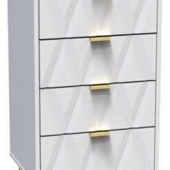 Shimmer 5 Drawer Tallboy - White