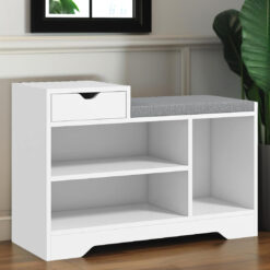 Shoe Bench Storage Shoe Rack with Hidden Compartment, Entryway Furniture