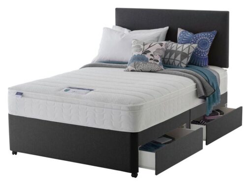 Silentnight Travis Double4 Drawer Divan Bed - Charcoal