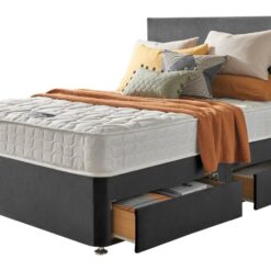 Silentnight Travis Small Double 4 Drawer Divan Bed- Charcoal