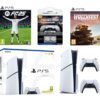 Sony PlayStation 5 (Model Group - Slim), EA Sports FC 25, Wreckfest & DualSense Wireless Controller (White) Bundle, White