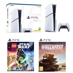 Sony PlayStation 5 Model Group (Slim), Wreckfest & LEGO Star Wars: The Skywalker Saga - PS5 Bundle, White