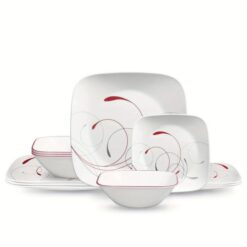 , Square, 12 Piece, Dinnerware Set