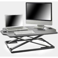 Standing Desk Converter, Height Adjustable X-Frame Computer Workstation or Laptop Stand, Ergonomic Spring Sit Stand Office Desk Riser w/Twelve Height