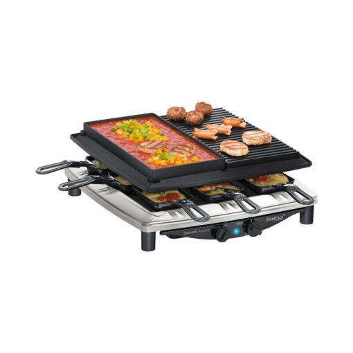 Steba - Delux Quality Raclette Cooking Equipment for 6 People - Steel - L15 x W45 x H30 cm - Black