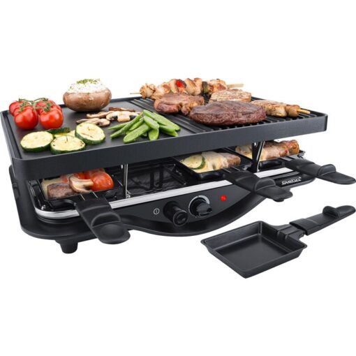 Steba - Premium Electric Cast Raclette for 8 people - Steel - L15 x W45 x H30 cm - Black