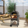 Steel Freestanding Wood-Fired Pizza Oven In Black