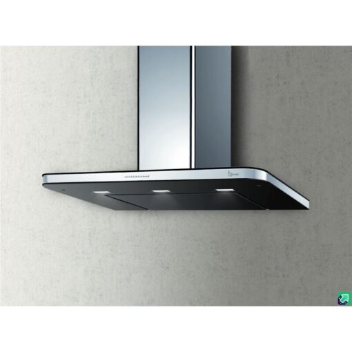 Stivia wall hood 90x50 cm. - Black/Stainless steel - 800 m3/h - Baraldi