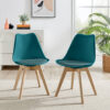 Stolm Bright Moulded Plastic Dining Chair with Wooden Legs and Foam Cushion Seat