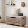 Storage Chest, Storage Bench With Safety Hinge, Barn Style Storage Trunk, Wooden Shoe Bench For Entryway, Bedroom, Living Room (15.7"d X 39.4"w X