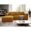 Stripes Jumbo Cord Left Hand Facing Corner Sofa Bed - Mustard