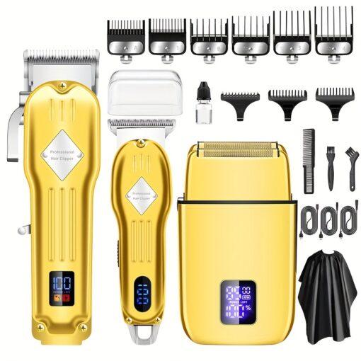 Suttik Rechargeable Lithium Battery Electric Shaver Kit - Usb Charging, Foil Shaver, Beard Trimmer, Hair Trimmer, Barber Clipper For Mens Grooming