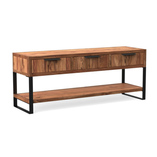 Sydney TV stand with 3 drawers in light acacia wood