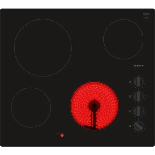 T16NKE0L N30 60cm Black Ceramic Electric Hob 4 Zones - Neff